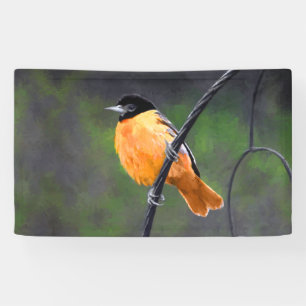 Oriole Painting - Original Bird Art Banner