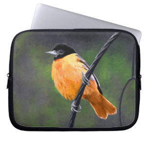 Oriole Painting - Original Bird Art Laptop Sleeve