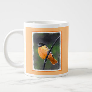 Oriole Painting - Original Bird Art Large Coffee Mug