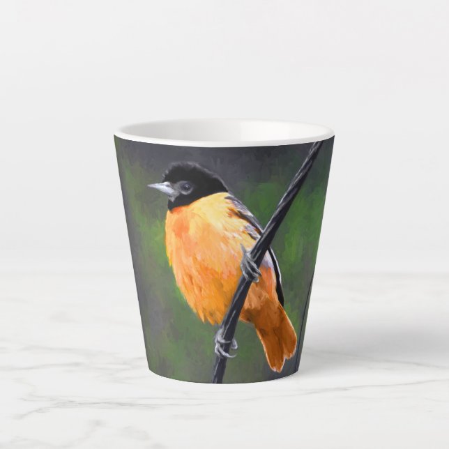 Oriole Painting - Original Bird Art Latte Mug (Front)