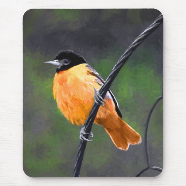 Oriole Painting - Original Bird Art Mouse Pad (Front)