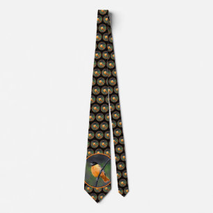 Oriole Painting - Original Bird Art Tie