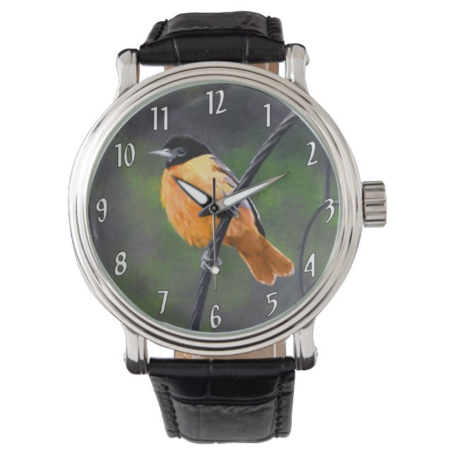 Oriole Painting - Original Bird Art Watch (Front)