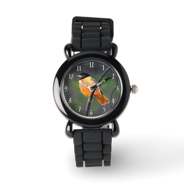 Oriole Painting - Original Bird Art Watch (Front)