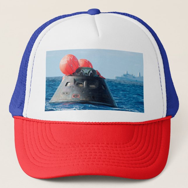 Orion Capsule Spacecraft Ocean Recovery Trucker Hat (Front)
