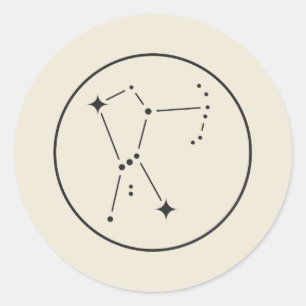 Orion Constellation Minimal Star Chart Classic Round Sticker