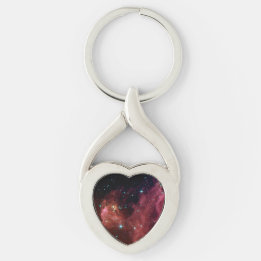 Orion Constellation Twisted Heart Metal Keychain