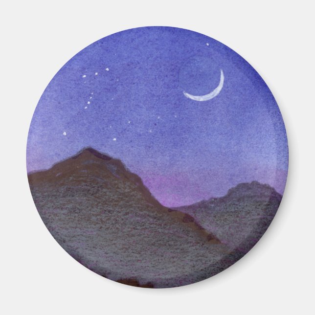 Orion & Crescent Moon Mountains Magnet (Front)