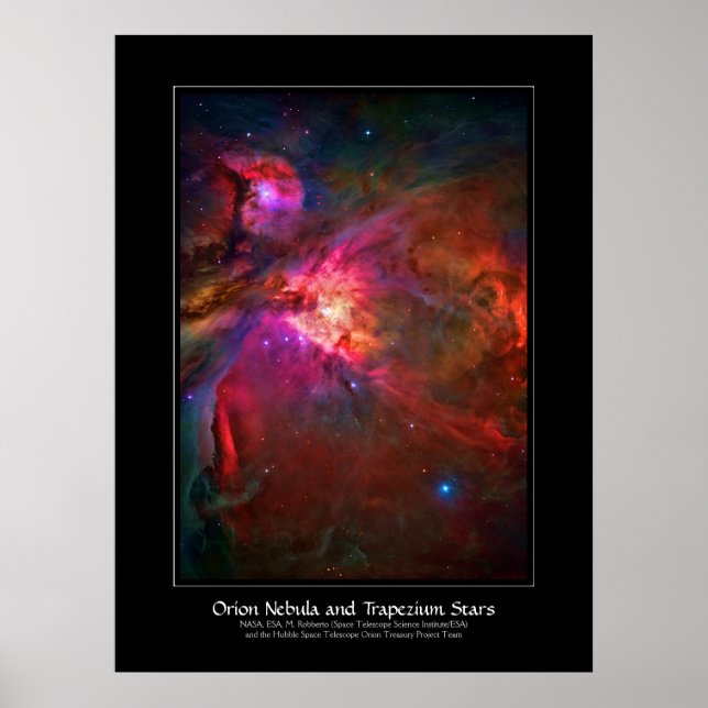 Orion Nebula and Trapezium Stars Poster (Front)