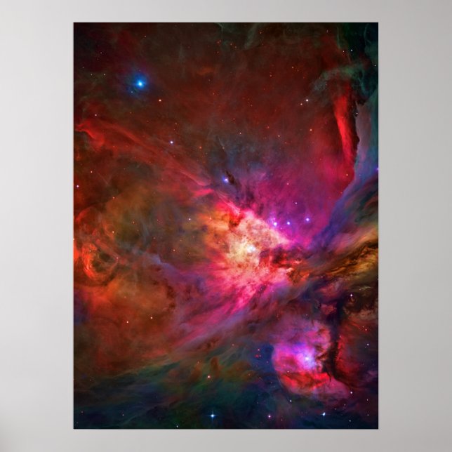 Orion Nebula and Trapezium Stars Poster (Front)
