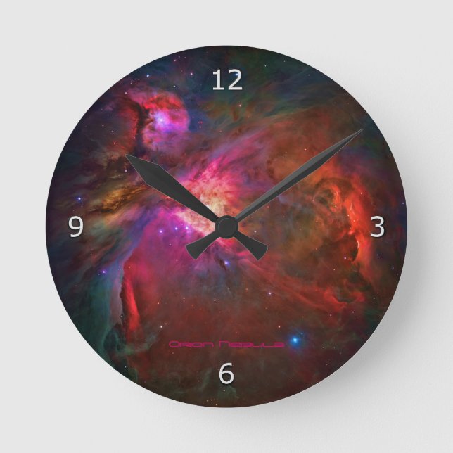 Orion Nebula and Trapezium Stars Round Clock (Front)