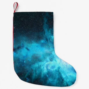 Orion nebula, blue light, astronomy. small christmas stocking