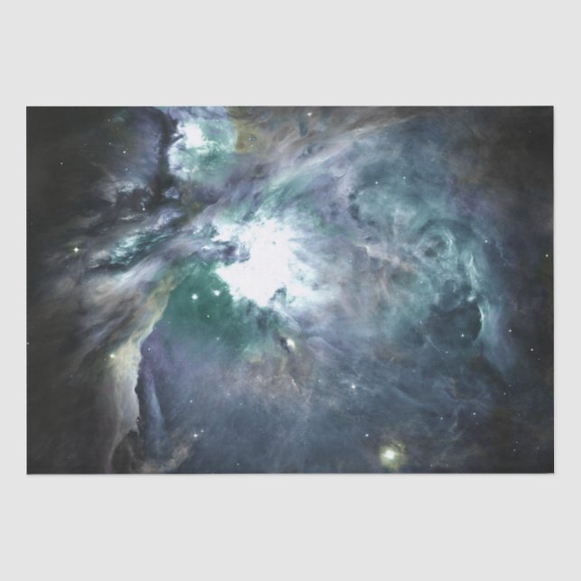 Orion Nebula Blue Teal Grey Tissue Paper (Front)