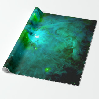 Orion Nebula Deep Teal  Green Wrapping Paper