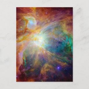 Orion Nebula Hubble Spitzer Space Postcard
