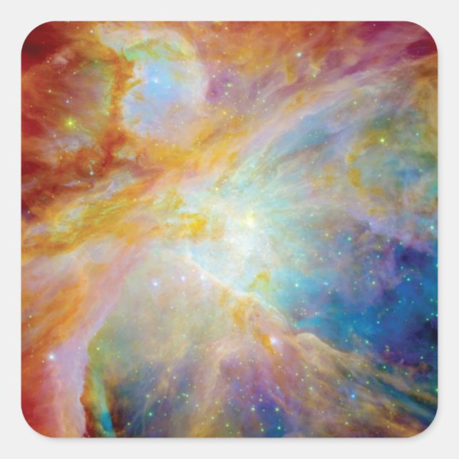 Orion Nebula Hubble Spitzer Telescope Space Photo Square Sticker (Front)