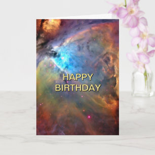 Orion Nebula Out of This World Space Birthday 5x7 Card