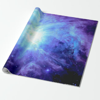 Orion Nebula Periwinkle Blue Galaxy Wrapping Paper