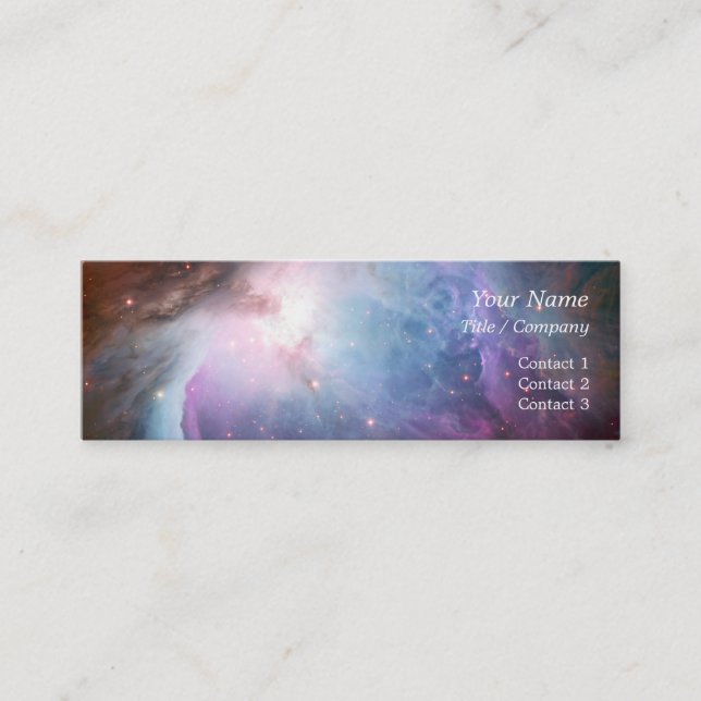 Orion Nebula Purple Space Mini Business Card (Front)