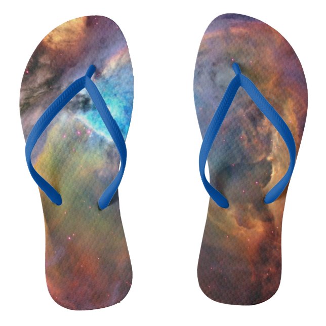 Orion Nebula Space Galaxy Adult Flip Flops (Footbed)