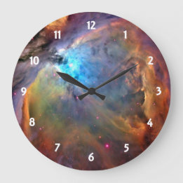 Orion Nebula Space Galaxy Large Clock