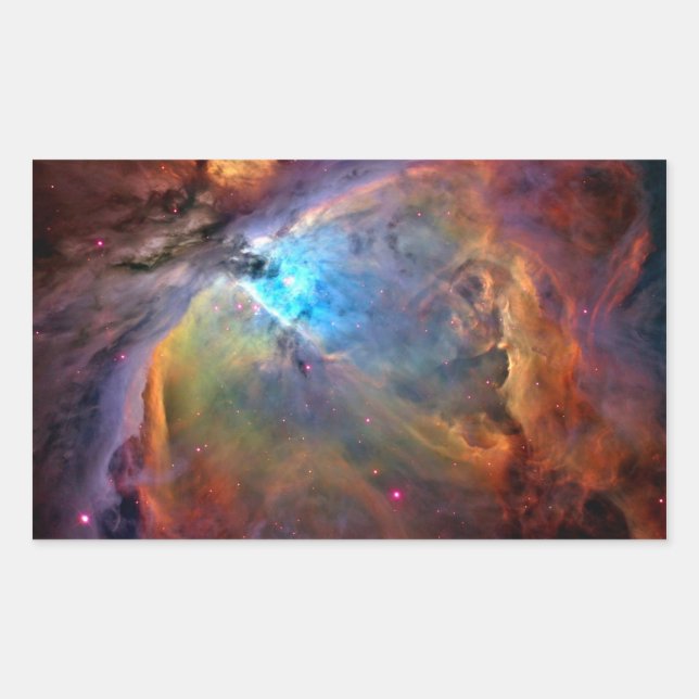 Orion Nebula Space Galaxy low contrast Rectangular Sticker (Front)