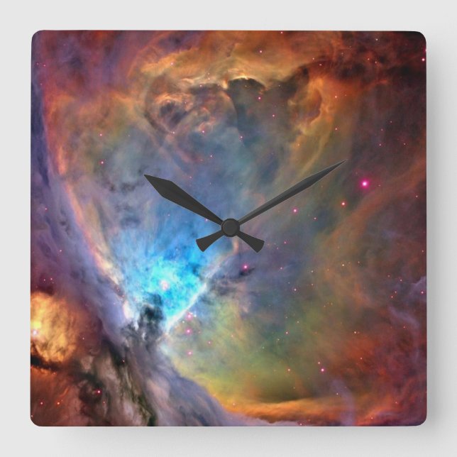 Orion Nebula Space Galaxy low contrast Square Wall Clock (Front)