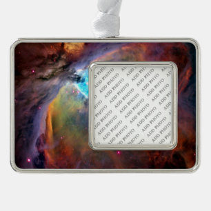 Orion Nebula Space Galaxy Silver Plated Framed Ornament