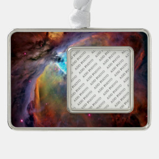 Orion Nebula Space Galaxy Silver Plated Framed Ornament