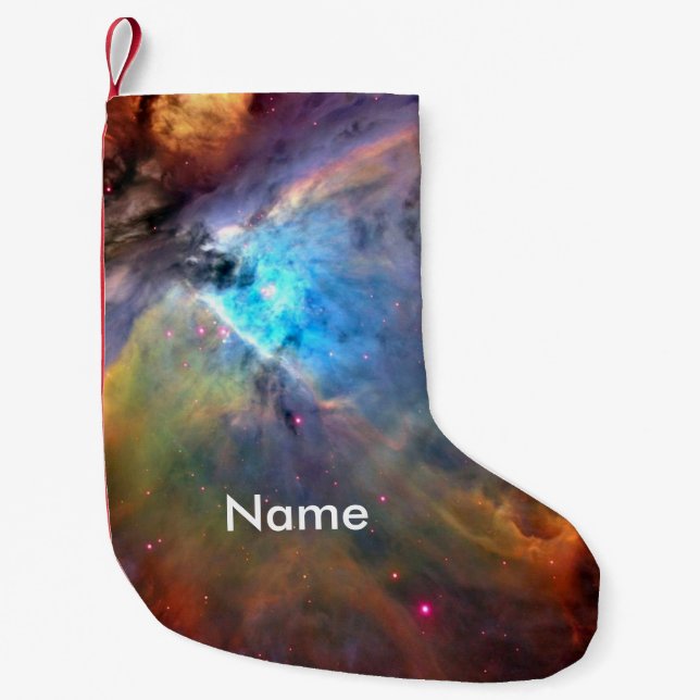 Orion Nebula Space Galaxy Small Christmas Stocking (Front)