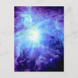 Orion Nebula Turquoise Periwinkle Lavender Galaxy Postcard