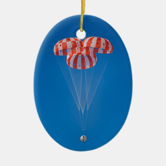 Orion Spacecraft Parachute Landing Ceramic Ornament (Front)