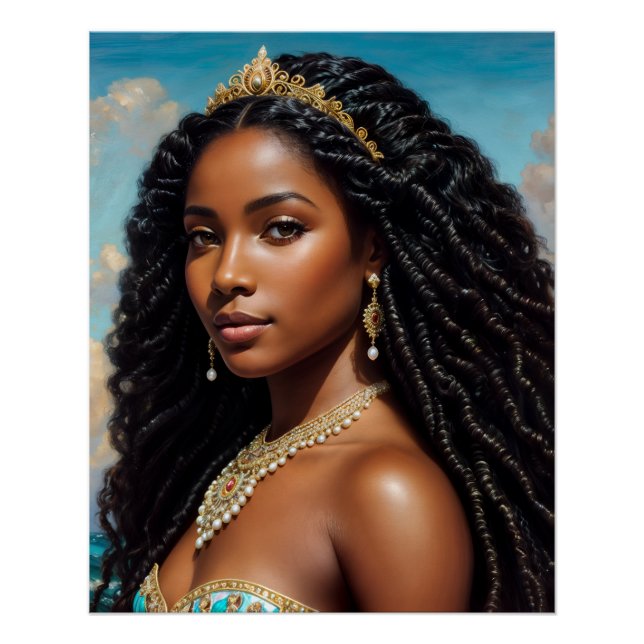 Orisha Yemaya Water Goddess Art Poster (Front)