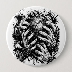 Orkney Dark Art Ink Illustration – Grasping Hands 10 Cm Round Badge