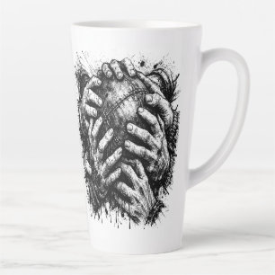 Orkney Dark Art Ink Illustration – Grasping Hands  Latte Mug