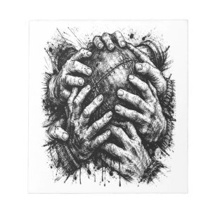 Orkney Dark Art Ink Illustration – Grasping Hands  Notepad