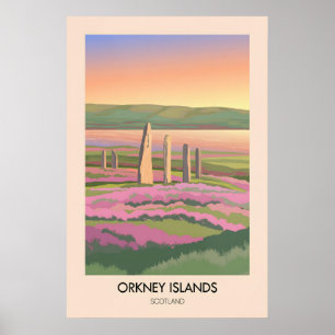 Orkney Islands Scotland Travel Poster