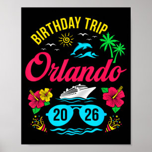 Orlando Birthday Trip 2026 Matching Family Poster