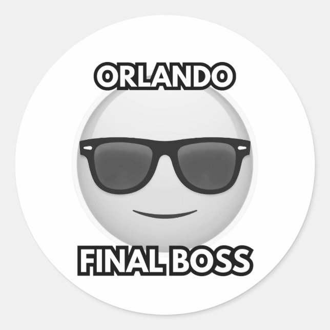 Orlando Final Boss Cool Emoji Sticker (Front)