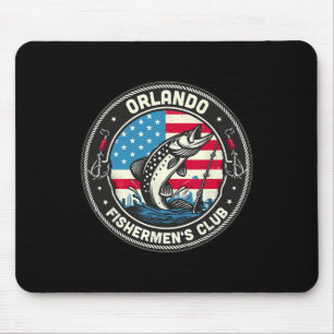 Orlando Fishermen's Club American Flag Fishing Mouse Pad