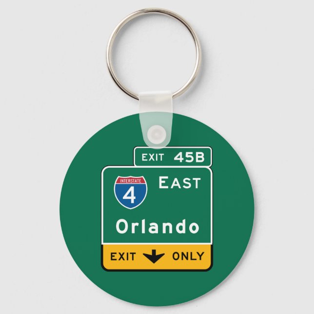 Orlando, FL Road Sign Key Ring (Front)