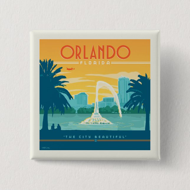 Orlando Florida 15 Cm Square Badge (Front)