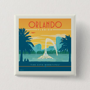 Orlando Florida 15 Cm Square Badge