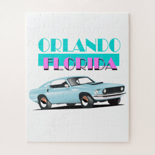 Orlando Florida 80s poster Jigsaw Puzzle