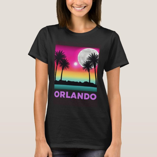 Orlando Florida Beach Retro Vacation T-Shirt (Front)