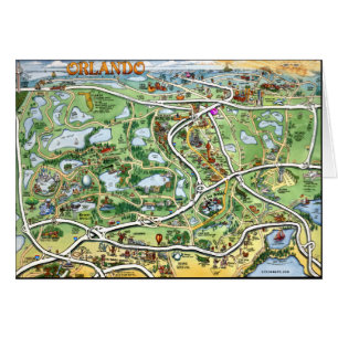 Orlando Florida Cartoon Map