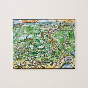 Orlando Florida Cartoon Map Jigsaw Puzzle