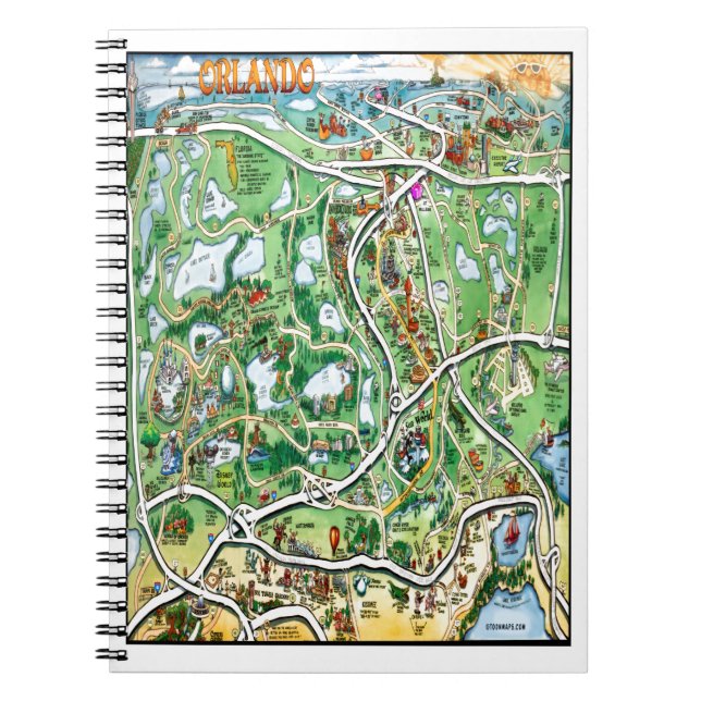 Orlando Florida Cartoon Map Notebook (Front)