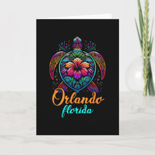 Orlando Florida Colorful Sea Turtle Beach Summer V Card