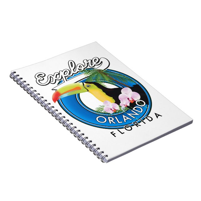 Orlando Florida Explore retro logo. Notebook (Right Side)